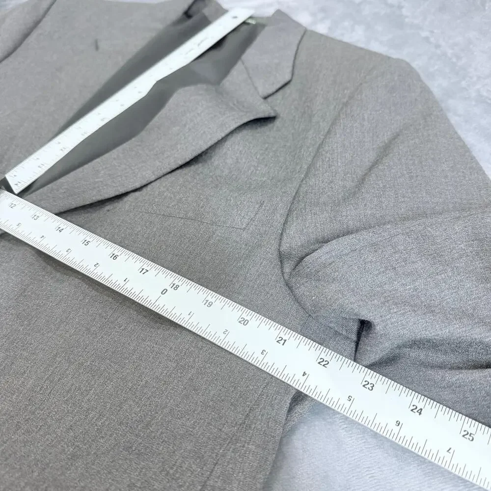 Lauren Ralph Lauren Men's Blazer Jacket Gray Pure New Wool 46S Made in Canada